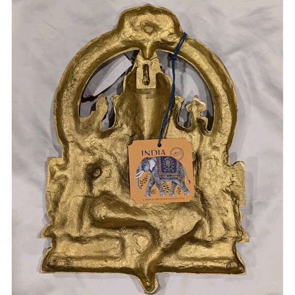 Colorful Brass Ganesh Idol Statue Elephant Murti God Ganesha Vinayak Ganpati - Picture 9 of 9